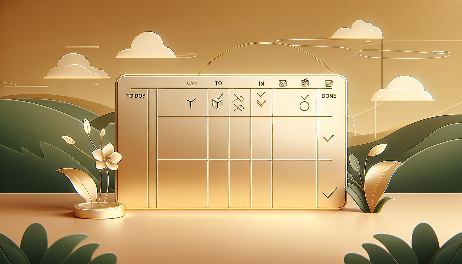 Minimalistička Kanban tabla s prirodnim pozadinama.