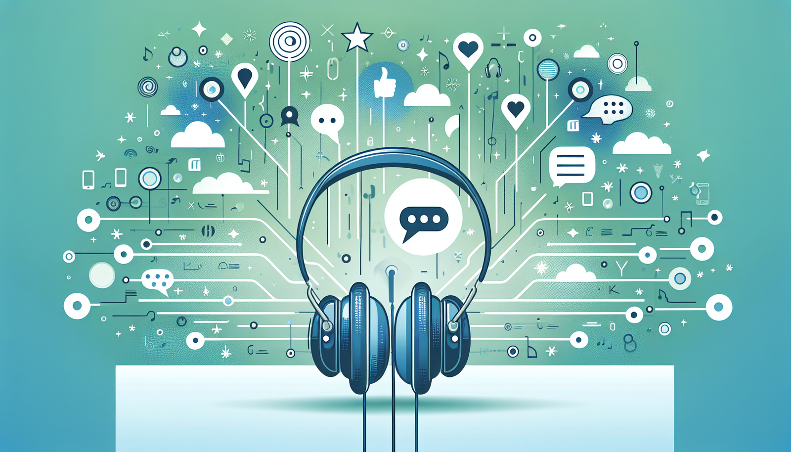 Ilustracija slušalice simbolizuje 'social listening' u marketingu.
